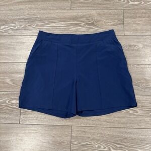 Columbia PFG Blue Athletic Shorts Size Medium 5L Stretchy Waist Zip Pockets